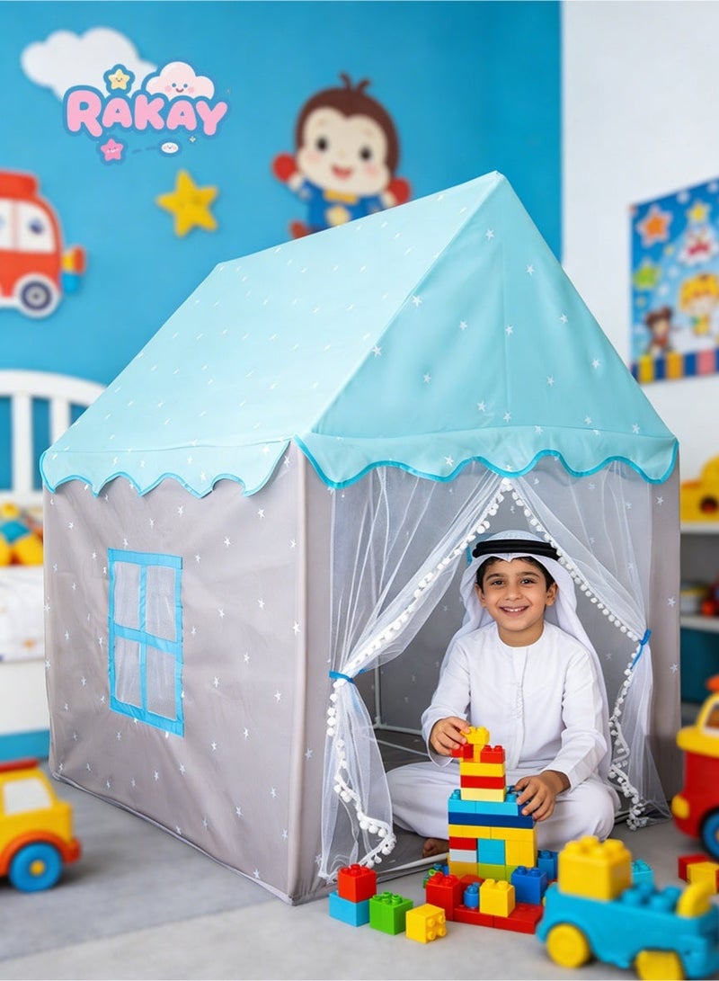 راكاي خيمة لعب للأطفال مع نوافذ، بحجم 95*125*130 سم، خيمة للأطفال، مناسبة للمرح الداخلي والخارجي، بيوت لعب على شكل قصر، سهلة التركيب والطي، توفر مساحة لعب واسعة، مناسبة للأطفال من سن 3-12 سنة للاستخدام على الشاطئ والحديقة والتخييم. - Image 2